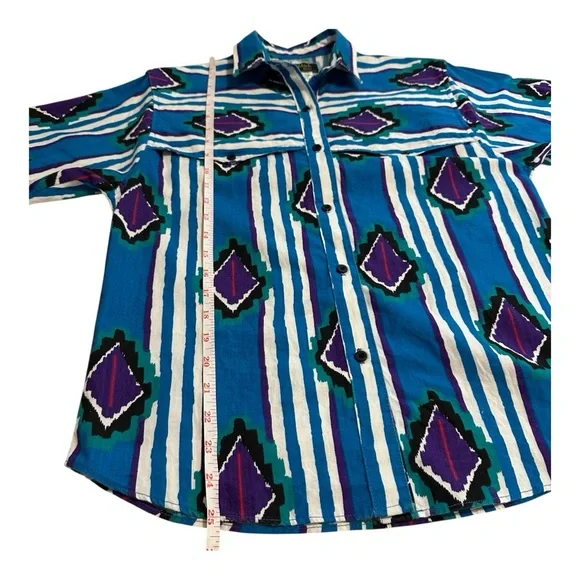 Vintage Ruddock Bros Western Roper Rodeo Button Down Colourful Long Sleeve Small - Picture 14 of 16